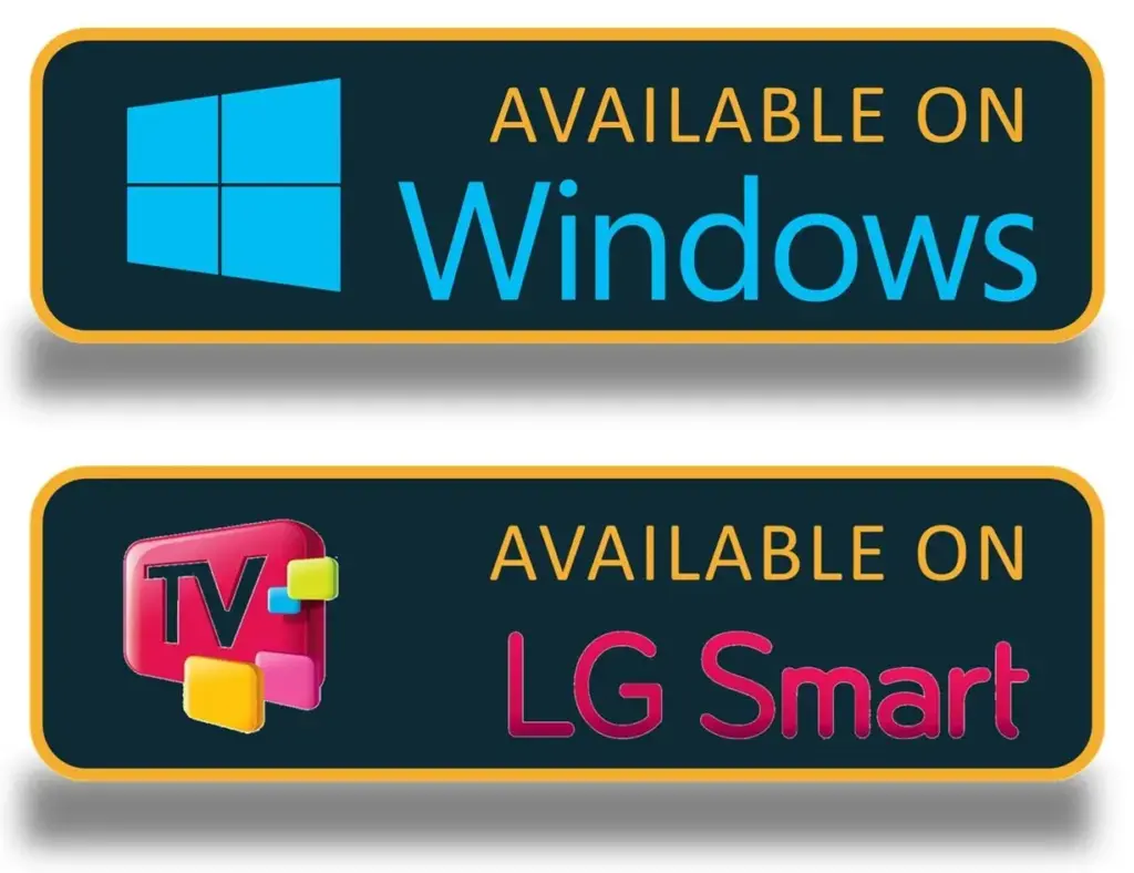 Guek IPTV app interface on LG smart TV and windows